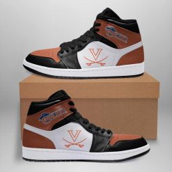 NCAA Virginia Cavaliers Orange Black Air Jordan 1 High Sneakers