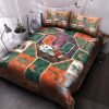 NCAA Miami Hurricanes Orange Green Bedding Set V5