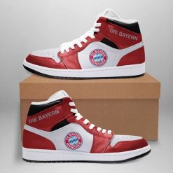 Alternative view of Bayern Munich Red White Air Jordan 1 High Sneakers