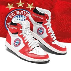 Bayern Munich Red White Air Jordan 1 High Sneakers