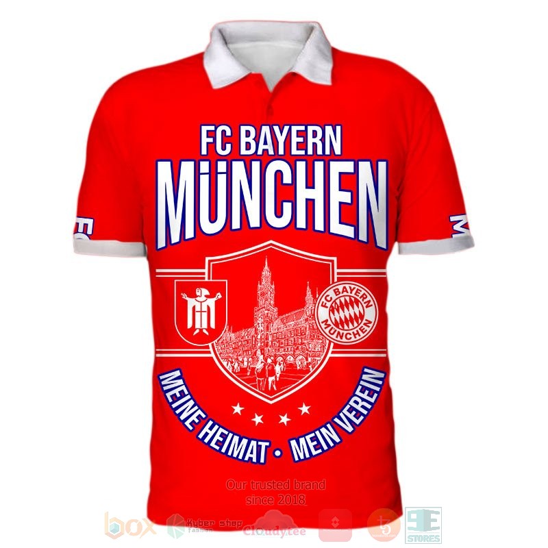 Bayern Munich Red Mia San Mia Polo Shirt Bayern Munich Red Mia San Mia Polo Shirt