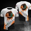NCAA Miami Hurricanes White Orange T-Shirt