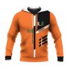 NCAA Miami Hurricanes Custom Text Orange Black Pullover Hoodie