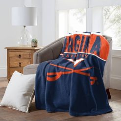 NCAA Virginia Cavaliers Blue Orange Fleece Blanket