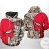 NCAA Ole Miss Rebels Camo Red Punisher Skull Pullover Hoodie