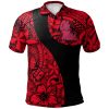 NCAA Ole Miss Rebels Red Black Polynesian Polo Shirt