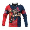 NCAA Ole Miss Rebels Custom Number Red Blue Zip Up Hoodie V2
