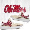 NCAA Ole Miss Rebels Cream Scratch Red Yeezy Boost Sneakers