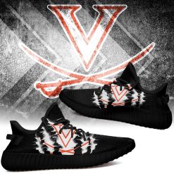 Alternative view of NCAA Virginia Cavaliers Black Scratch Yeezy Boost Sneakers