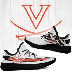 Alternative view of NCAA Virginia Cavaliers White Scratch Yeezy Boost Sneakers
