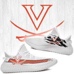 NCAA Virginia Cavaliers White Scratch Yeezy Boost Sneakers