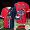 NCAA Ole Miss Rebels Custom Name Red Blue Scratch Baseball Jersey