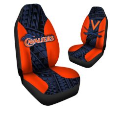 Alternative view of NCAA Virginia Cavaliers Orange Blue Car Seat Covers V2