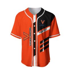 NCAA Virginia Cavaliers Custom Text Orange Black Baseball Jersey