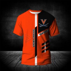 NCAA Virginia Cavaliers Custom Text Orange Black T-Shirt