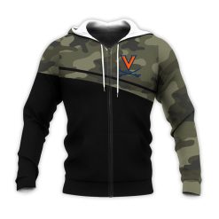 NCAA Virginia Cavaliers Black Camo Zip Up Hoodie