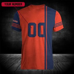 Alternative view of NCAA Virginia Cavaliers Custom Text Number Orange Blue T-Shirt