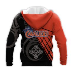 Alternative view of NCAA Virginia Cavaliers Custom Text Orange Black Pullover Hoodie V5