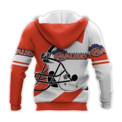 Alternative view of NCAA Virginia Cavaliers Orange White Zip Up Hoodie V4
