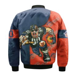 Alternative view of NCAA Virginia Cavaliers Custom Number Orange Blue Bomber Jacket V2
