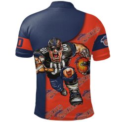 Alternative view of NCAA Virginia Cavaliers Custom Number Orange Blue Polo Shirt V2
