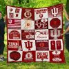 NCAA Indiana Hoosiers Crimson White Quilt Blanket V4