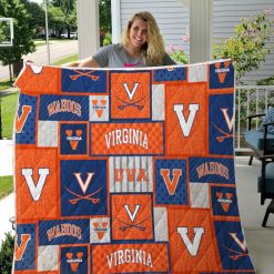 NCAA Virginia Cavaliers Orange Blue Quilt Blanket