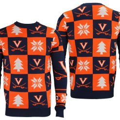 NCAA Virginia Cavaliers Orange Blue Ugly Christmas Sweater