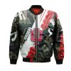 NCAA Indiana Hoosiers Red Flowers White Bomber Jacket