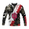 NCAA Indiana Hoosiers Red Flowers White Zip Up Hoodie