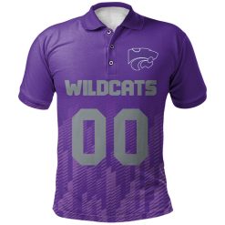 NCAA Kansas State Wildcats Custom Text Number Purple Ombre Polo Shirt