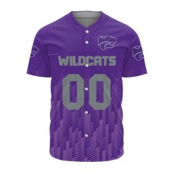 NCAA Kansas State Wildcats Custom Text Number Purple Ombre Baseball Jersey