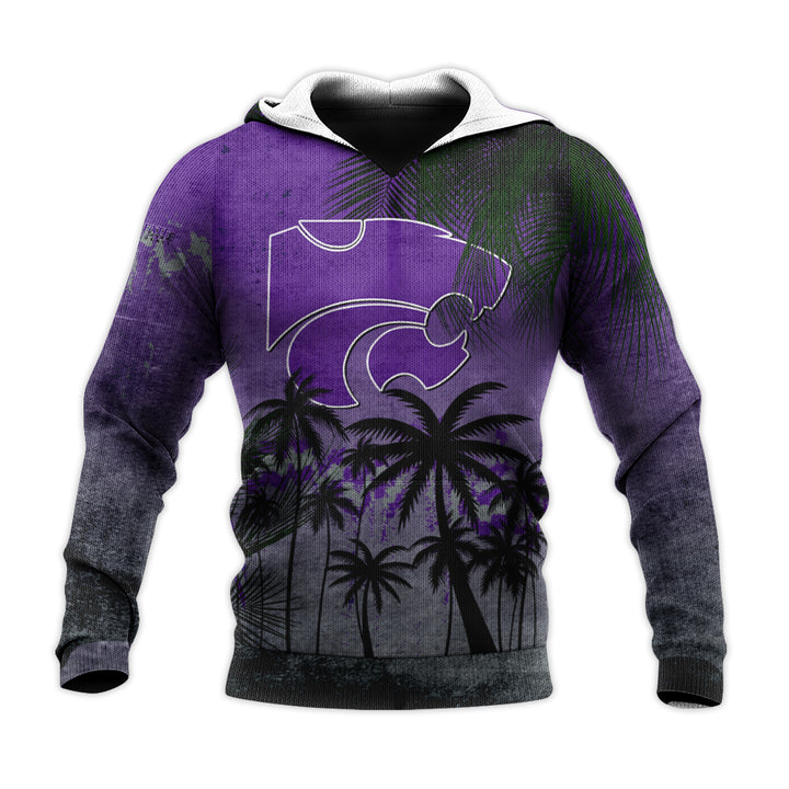 NCAA Kansas State Wildcats Coconut Tree Purple Pullover Hoodie