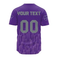 Alternative view of NCAA Kansas State Wildcats Custom Text Number Purple Ombre Baseball Jersey