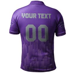 Alternative view of NCAA Kansas State Wildcats Custom Text Number Purple Ombre Polo Shirt