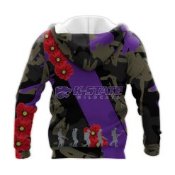 Alternative view of NCAA Kansas State Wildcats Red Flowers Purple Pullover Hoodie