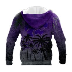 Alternative view of NCAA Kansas State Wildcats Coconut Tree Purple Pullover Hoodie