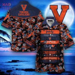 NCAA Virginia Cavaliers Blue Orange Hawaiian Shirt V3