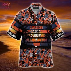 Alternative view of NCAA Virginia Cavaliers Blue Orange Hawaiian Shirt V4
