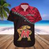 NCAA Maryland Terrapins Red Black Polynesian Hawaiian Shirt V2