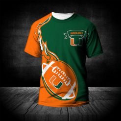 NCAA Miami Hurricanes Orange Green T-Shirt V3