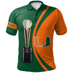 NCAA Miami Hurricanes Custom Text Champions Polo Shirt