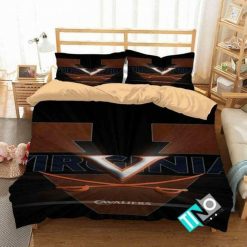 NCAA Virginia Cavaliers Black Brown Bedding Set