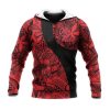 NCAA Ole Miss Rebels Red Black Polynesian Pullover Hoodie