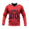 NCAA Ole Miss Rebels Custom Text Number Red Ombre Pullover Hoodie