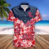 NCAA Ole Miss Rebels Red Tropical Flowers Blue Hawaiian Shirt