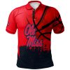 NCAA Ole Miss Rebels Custom Text Number Red Blue Grunge Polo Shirt V8