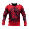 NCAA Ole Miss Rebels Custom Text Number Red Camouflage Pullover Hoodie