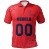 NCAA Ole Miss Rebels Custom Text Number Red Ombre Polo Shirt