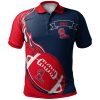 NCAA Ole Miss Rebels Red Flame Ball Blue Polo Shirt